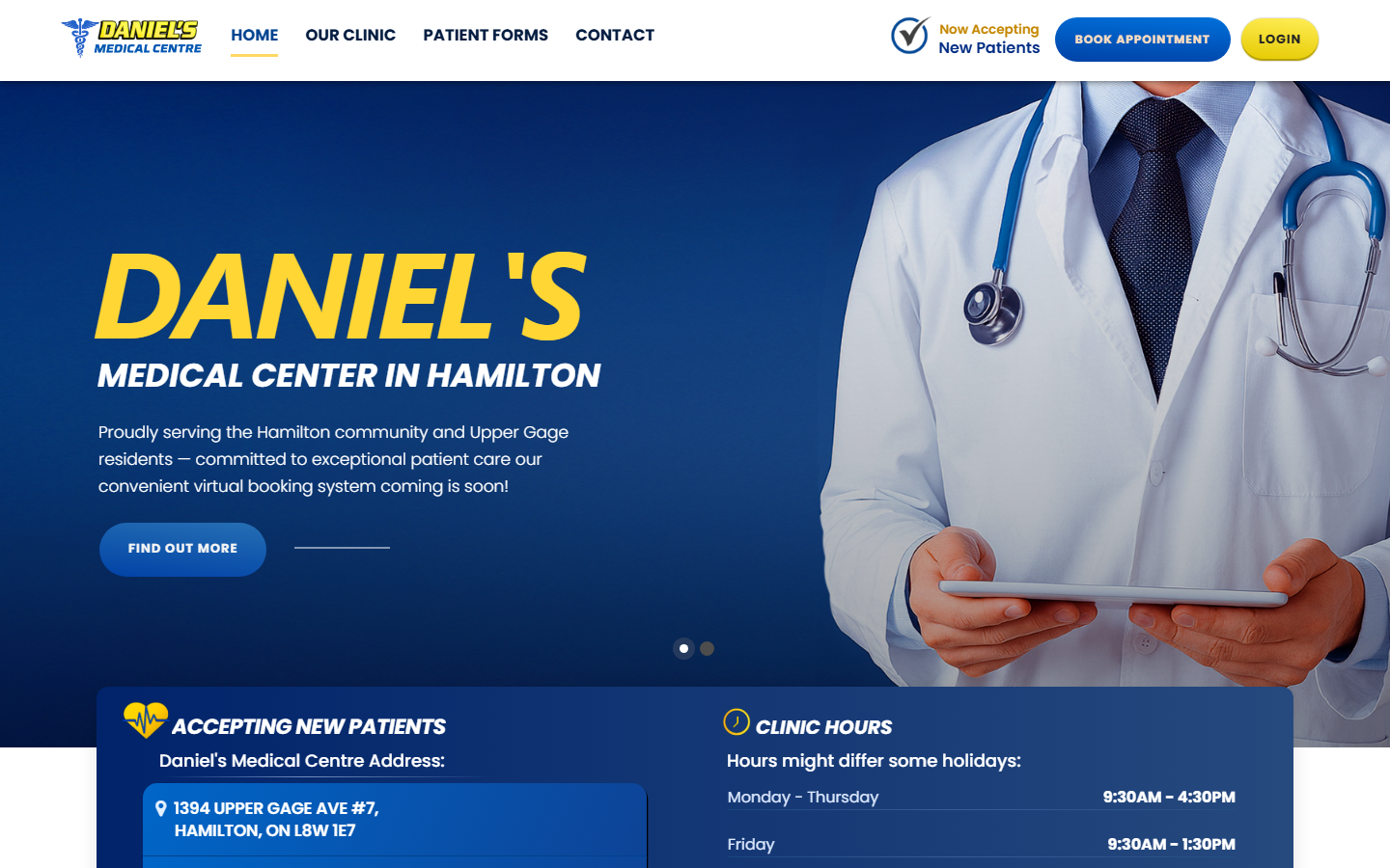 danielmedicalcentre.com — telemedicine platform built by 7MDigital